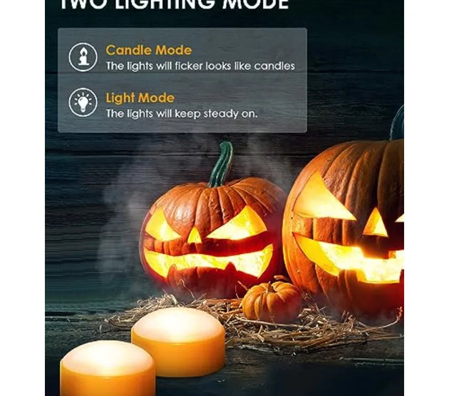 4Pack Battery Operated Halloween LED Pumpkin Lights with Remote Control and Timer Function for Indoor and Outdoor Halloween Dec
