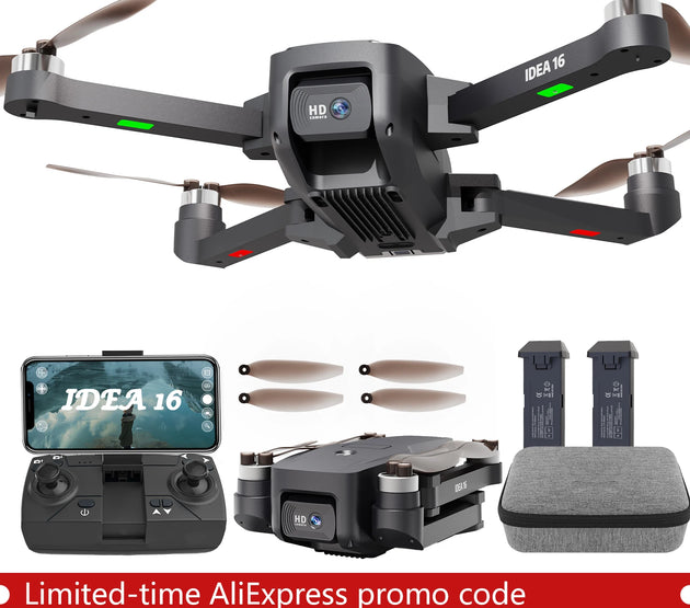 IDEA16 drone with camera 4k With Dual Camera 2 batteries 5G WIFI RC Drone with Brushless Motor Optical Flow for Adult Children