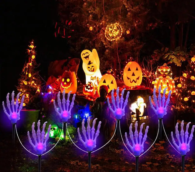 2024 Halloween Garden Lights Skeleton Hand Solar Powered Scary Halloween Decorations Outdoor Waterproof Yard Ornament For Home