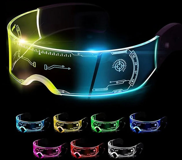Halloween party glasses LED Light up cyberpunk Glasses glowing cool Goggles for man women Futuristic cosplay bar party props
