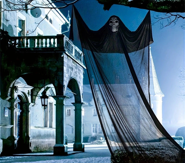 Halloween Hanging Ghost Decorations  Props Scary Halloween Hanging Skeleton Flying Ghost for Outdoor Indoor Home Yard Black