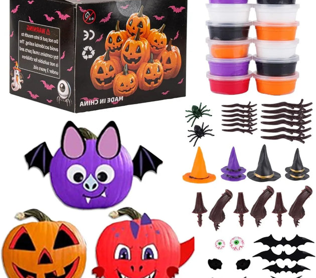 Halloween Pumpkin Air Dry Clay,Halloween Pumpkin DIY Crafts Kit, Arts and Craft Party Supplies,Creative Air Dry Clay Modeling In