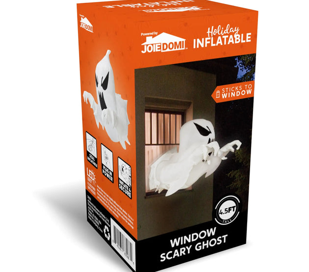 Joyfy 4.5FT Halloween Inflatable Decoration Outdoor Scary Flying Ghost Broke Out from Window with Built-in LED Blow Up Inflatabl