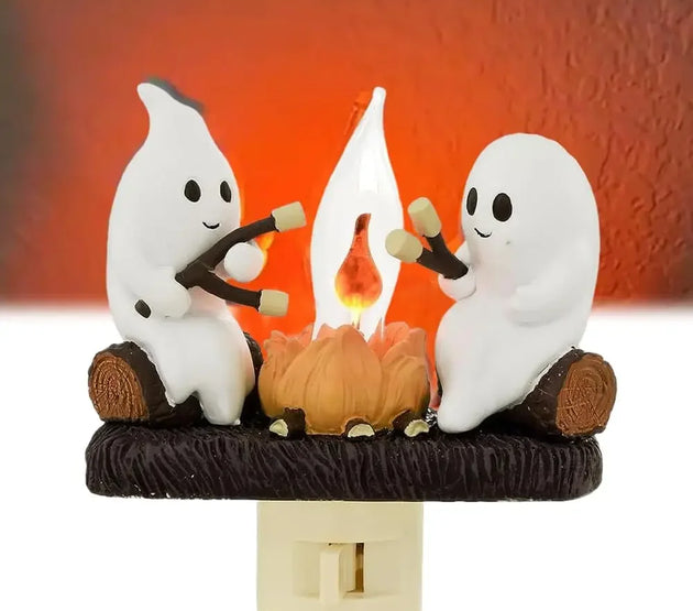 Halloween Ghost Campfire Fire Marshmallow Night Light Flickering Nightlight Gift