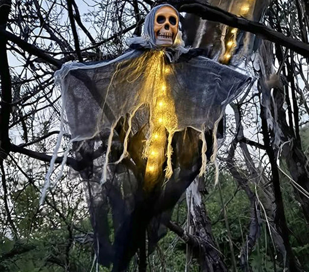 1PCS Halloween Skeleton Ghost Decoration Ghost with LED Halloween decoration LED String Lights for Outdoor Use in Gardens