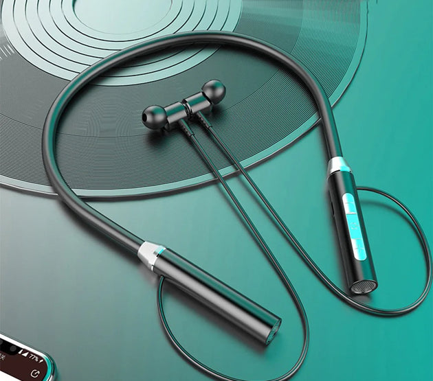 Wireless Hanging Neck Band Earphones Large Battery Bluetooth 5.1 Headset for Sports
