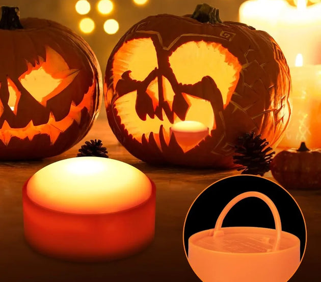 LED Flameless Pumpkin Lights with Remote Control for Halloween Decorations: Flickering JackOLantern Lights with Timer Function