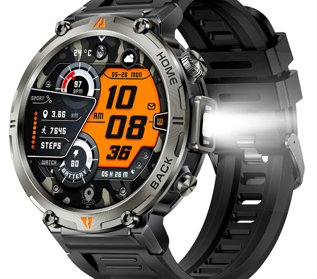 EIGIIS KE3 Smart Watch 3ATM Waterproof Original Design For Men Bluetooth Call Health Monitor With Flashlight 100+ Sports Modes