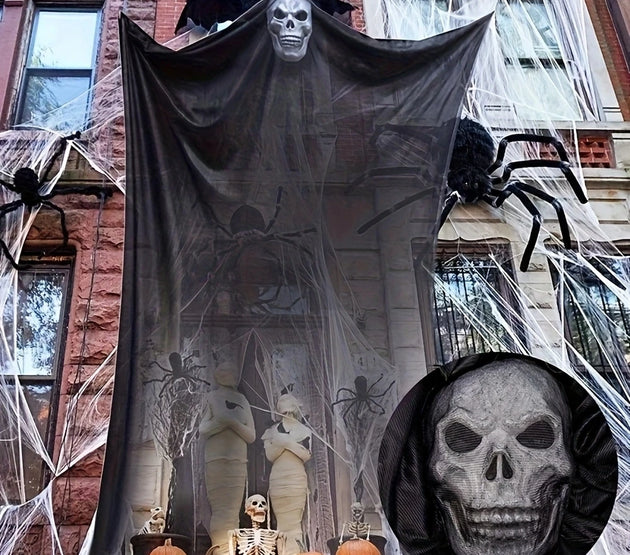 Halloween Hanging Ghost Decorations  Props Scary Halloween Hanging Skeleton Flying Ghost for Outdoor Indoor Home Yard Black