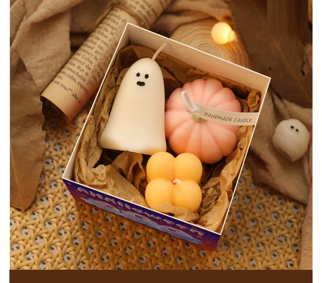 Halloween Ghost Candle Gift Set Halloween Atmosphere Aromatherapy Candles Can Be Used As Holiday Gifts Or Home Decorations