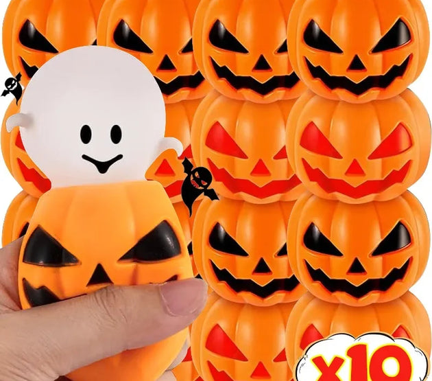 1/10Pcs Pumpkin Head Stress Ball Cute Decompression Ghost Relieve Stress Toys Creative Children's Toys Halloween Party Decor