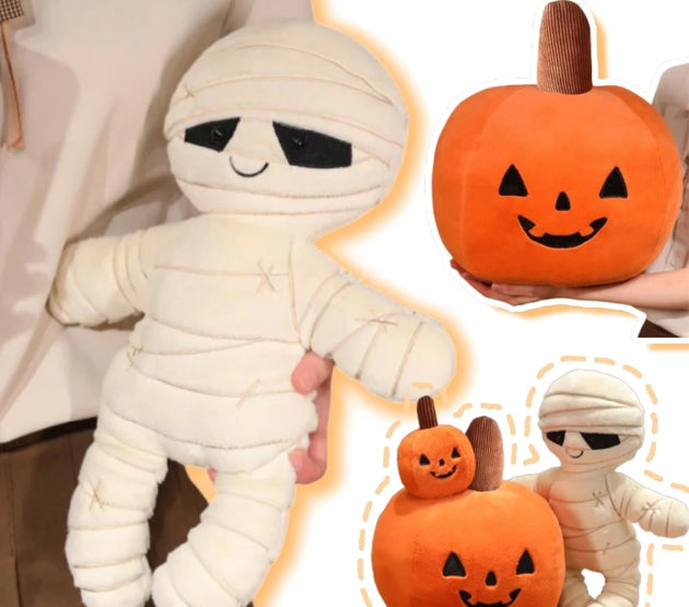 High Quality Cartoon New Halloween Pumpkin Plush Doll Pillow Mummy Pumpkin Plush Toy Holiday Decoration Gift For Boys And Girls
