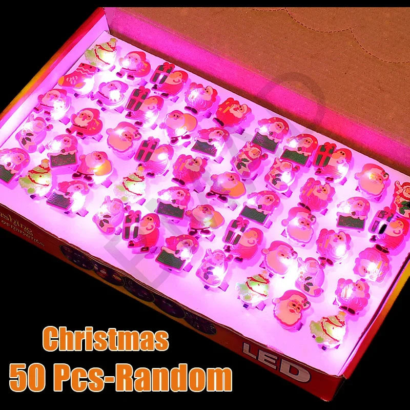 LED Luminous Halloween Rings Creative Pumpkin Ghost Skull Glowing in Dark Finger Rings Lights Jewelry Party Gifts