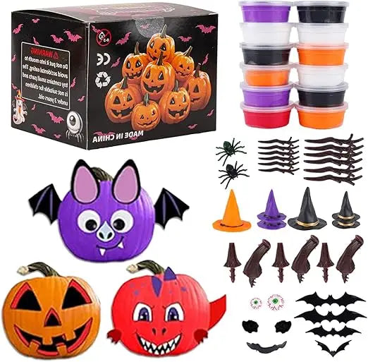 Halloween Pumpkin Air Dry Clay,Halloween Pumpkin DIY Crafts Kit, Arts and Craft Party Supplies,Creative Air Dry Clay Modeling In