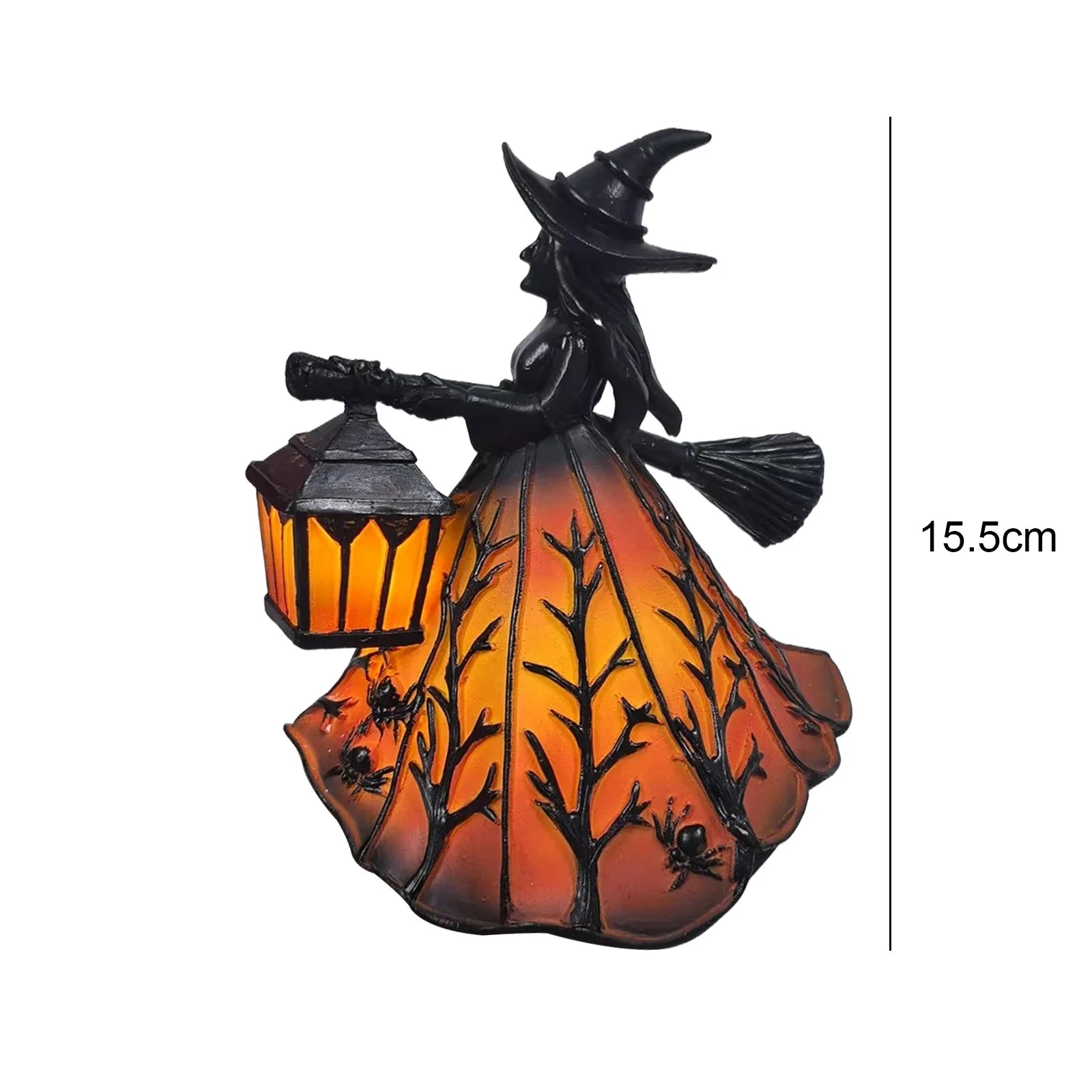 Gothic Witch Halloween Decorations Witch Lamp Spooky Standing Night Light Unique Witch Statue Table Lamp for Bedroom Home Decor
