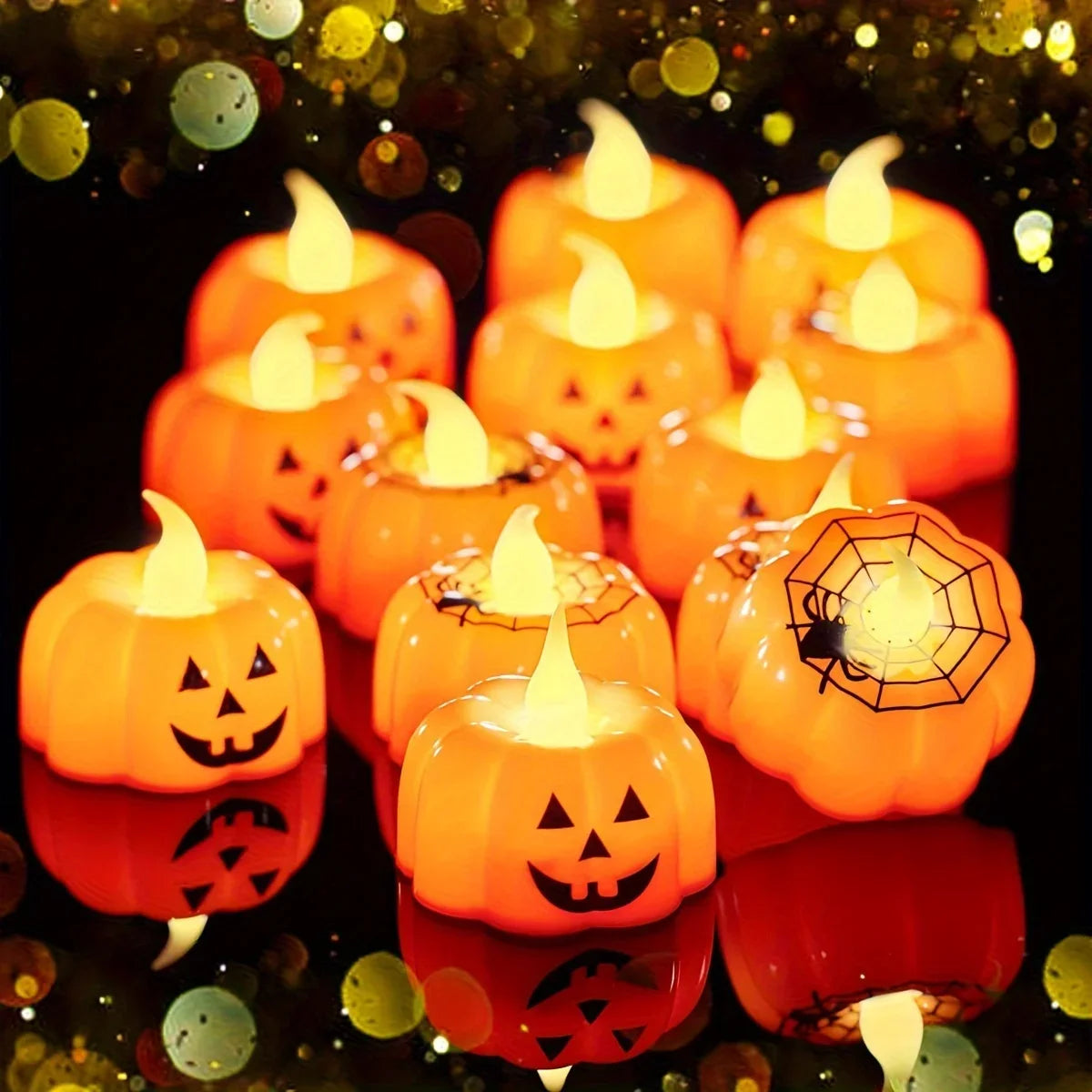 Halloween Candles with Lights: 2pcs, Pumpkin LED Candles, Perfect for Party Decoration and Haunted House Themes