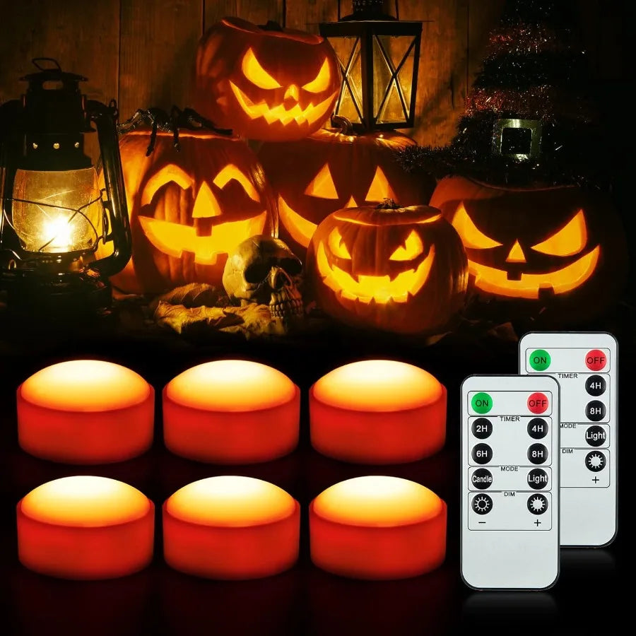 LED Flameless Pumpkin Lights with Remote Control for Halloween Decorations: Flickering JackOLantern Lights with Timer Function