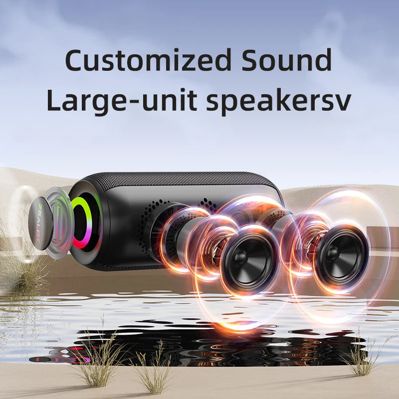 ZEALOT Original S32MAX Wireless Bluetooth Speaker Portable IPX5 Waterproof Outdoor Stereo Bass Music Track Speaker