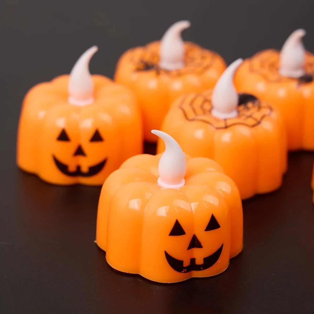 Halloween Candles with Lights: 2pcs, Pumpkin LED Candles, Perfect for Party Decoration and Haunted House Themes