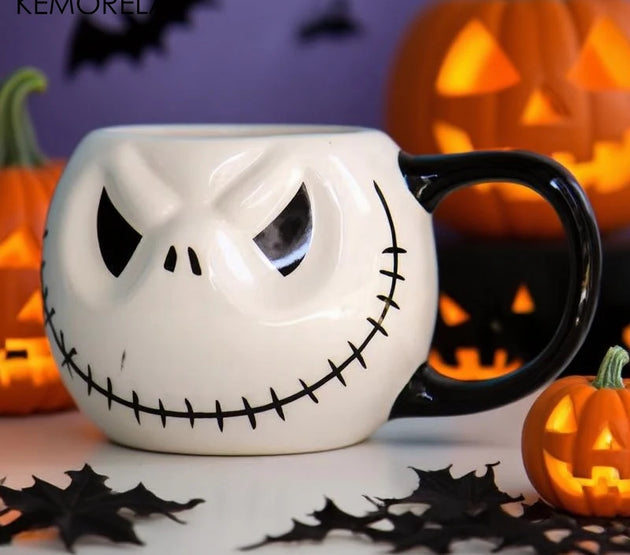 1pc Halloween Skull Jack Ceramic Mug Ghost Mug 400ml Iced American Coffee Mug Halloween Birthday Tabletop Drinkware Party Gift