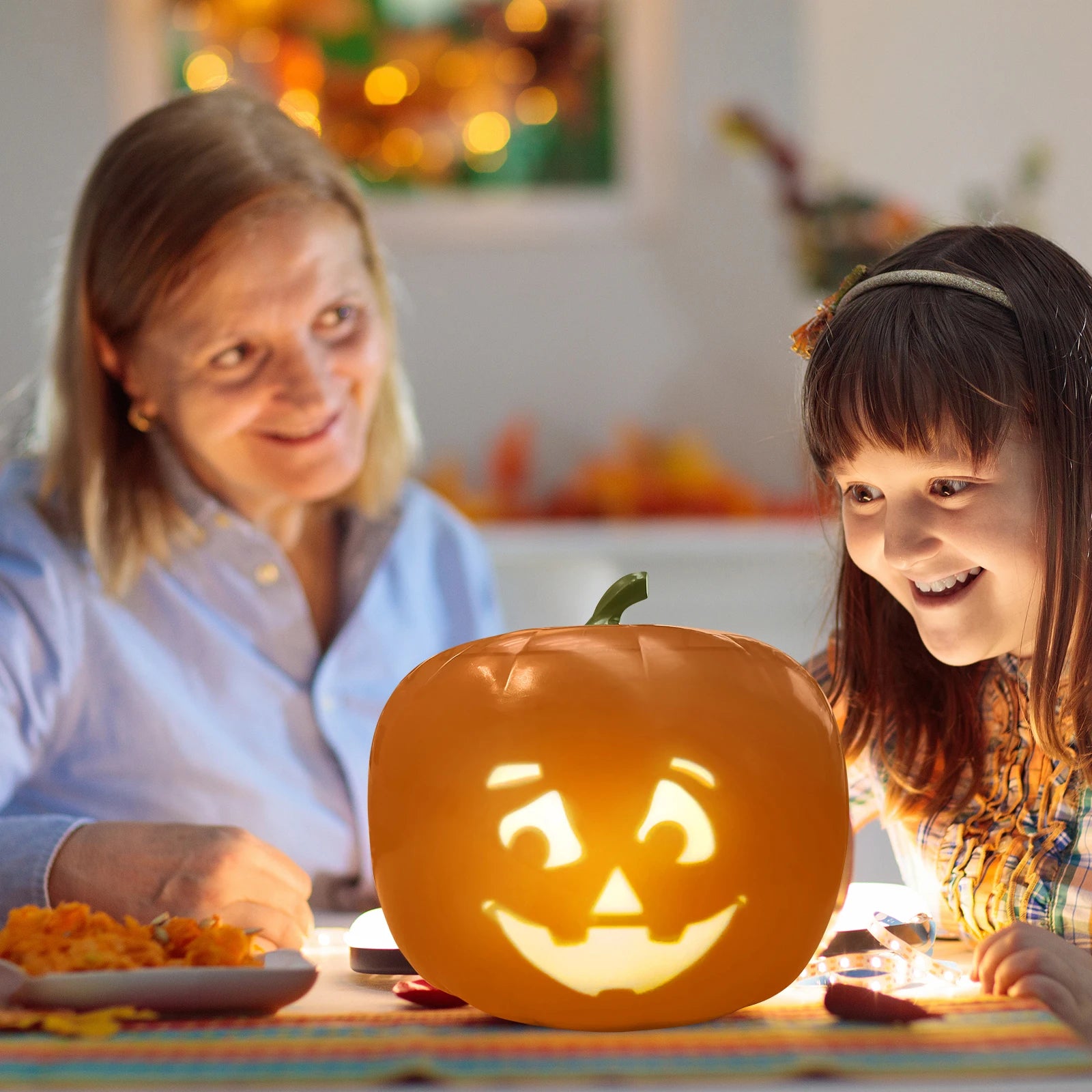 Halloween Decorations Pumpkin with Built in Video Projector Speaker Animated Singing Pumpkin Haloween Party Decor Supplies