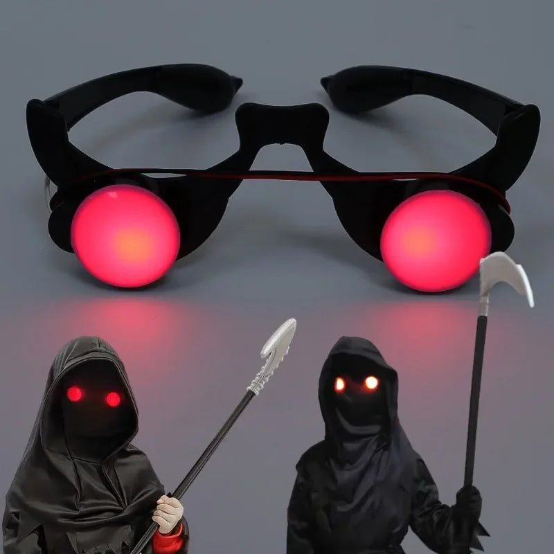 1/5pcs Halloween Horror Red Eye Glasses Led Glowing Glasses Scary Horror Eyewear Cosplay Party Funny Luminous Glasses Props