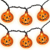 8.5Ft Halloween Lights Pumpkin LED String Lights with 10 PCS Jack O Lantern Pumpkin Lights Plug in Waterproof for Outdoor Indoo