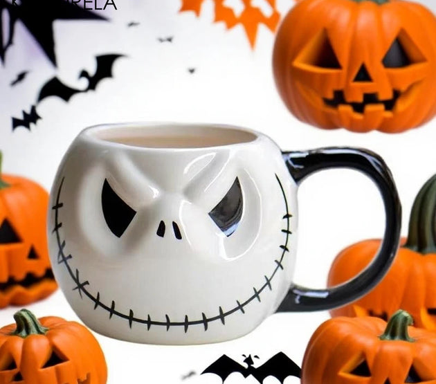 1pc Halloween Skull Jack Ceramic Mug Ghost Mug 400ml Iced American Coffee Mug Halloween Birthday Tabletop Drinkware Party Gift