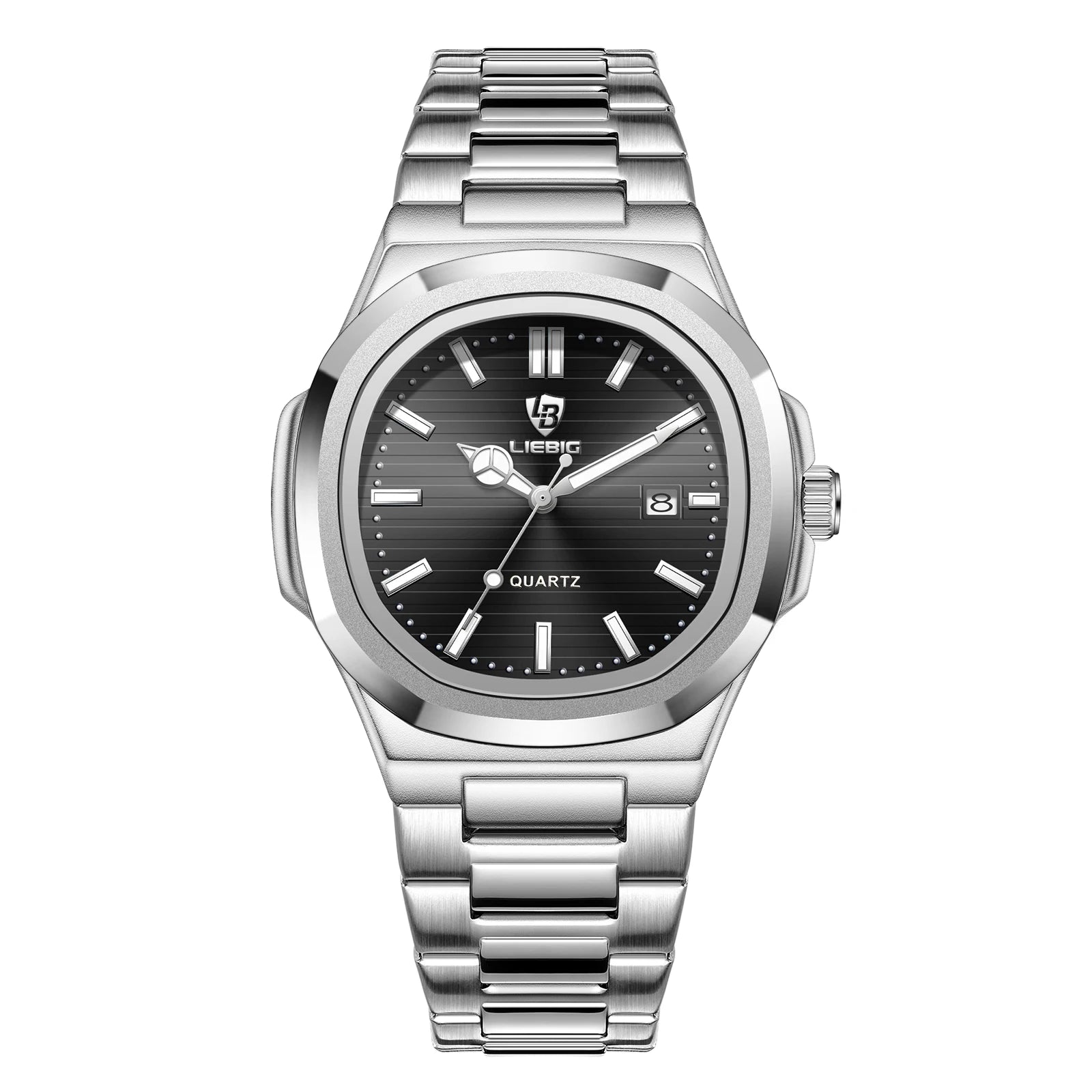 LIEBIG Fashion Calendar Movement Quartz Watches Lady Stainless Steel Strip Watch Business Waterproof Wristwatches For Men Women