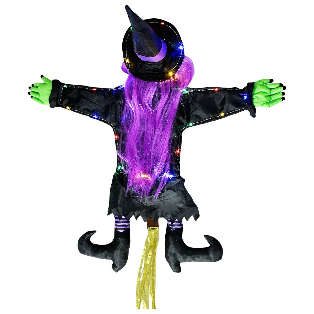 Halloween Crashing Witch into Tree Halloween Outdoor Decoration 2 Mode With Light Flying Witch Lawn Patio Tree Garden Decoration