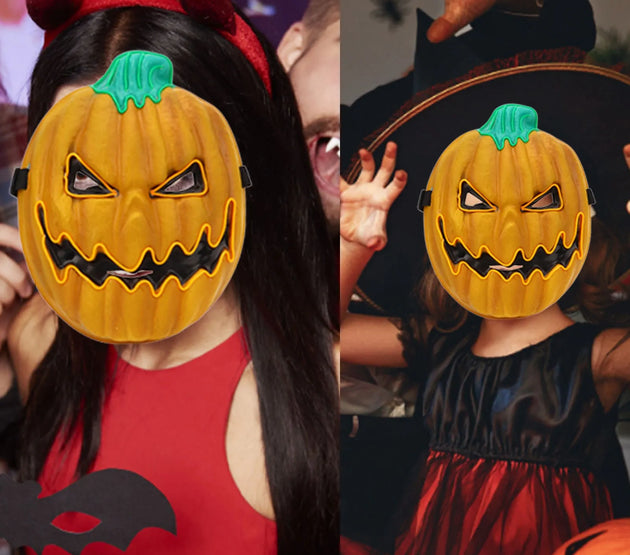 Halloween Pumpkin Mask Lifelike Design LED Luminous Novelty Scary Pumkin Mask 3 Lighting Modes For Men Women Mask Parties