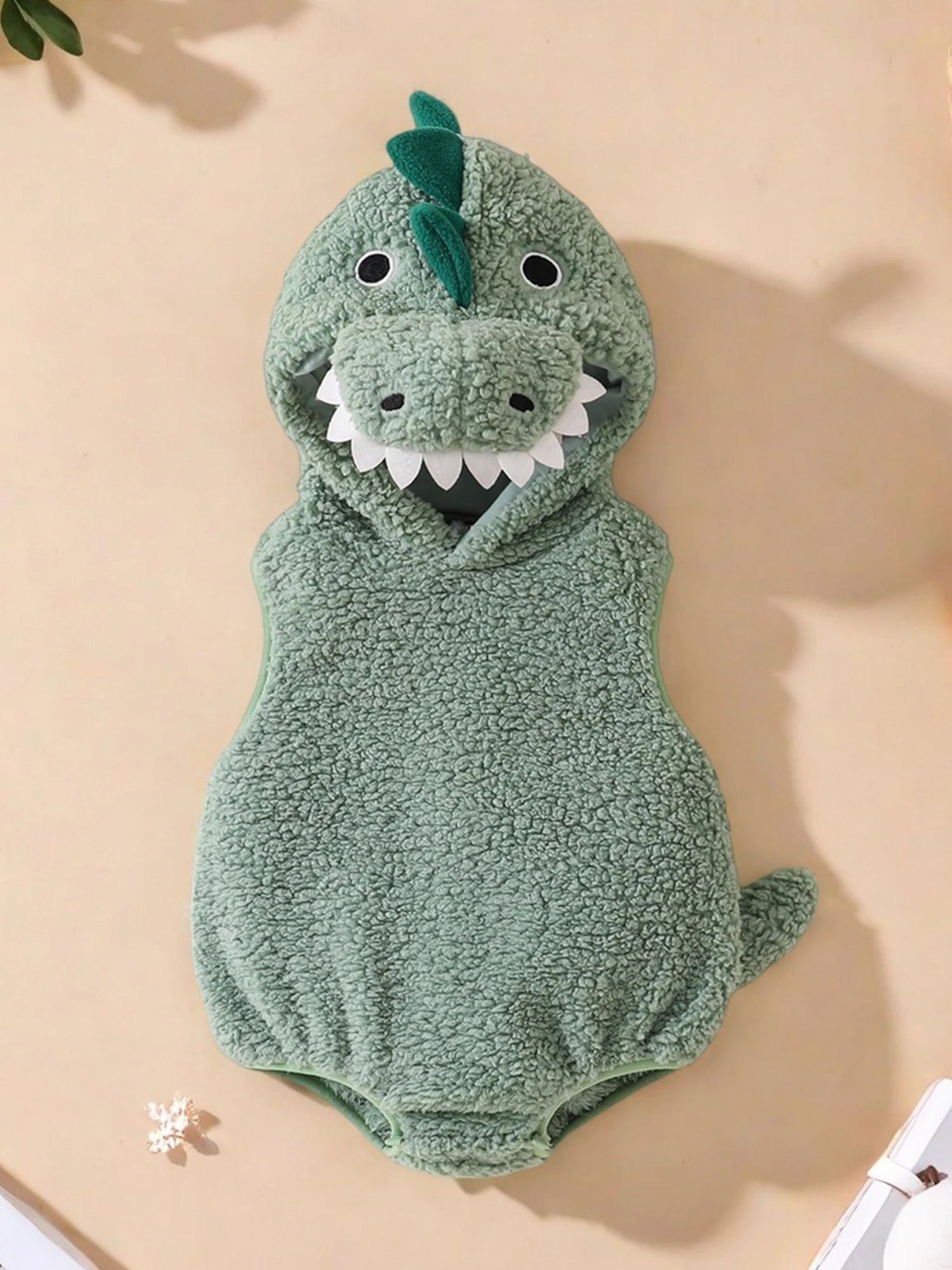 Toddler Halloween Dragon Costume Soft Sleeveless Hooded Jumpsuit Dress-up Outfit Funny Party Apparel for Kids