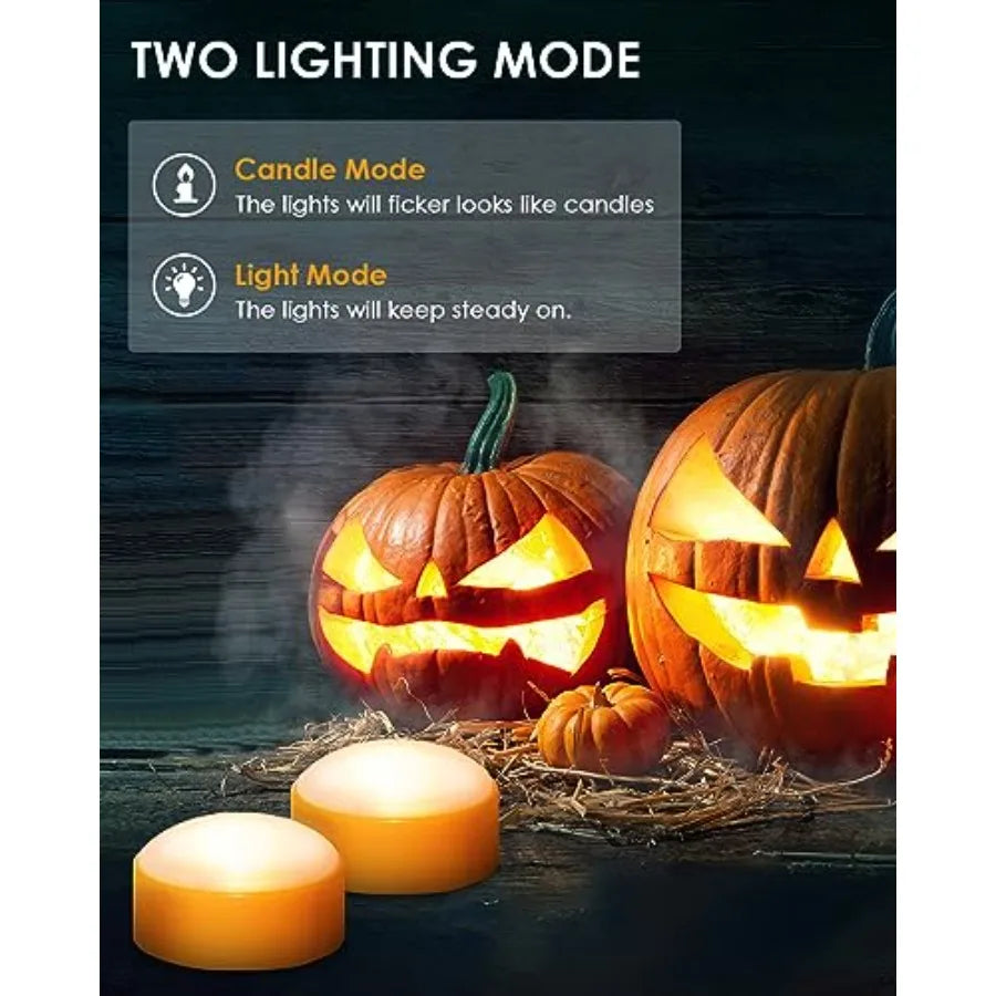 4Pack Battery Operated Halloween LED Pumpkin Lights with Remote Control and Timer Function for Indoor and Outdoor Halloween Dec