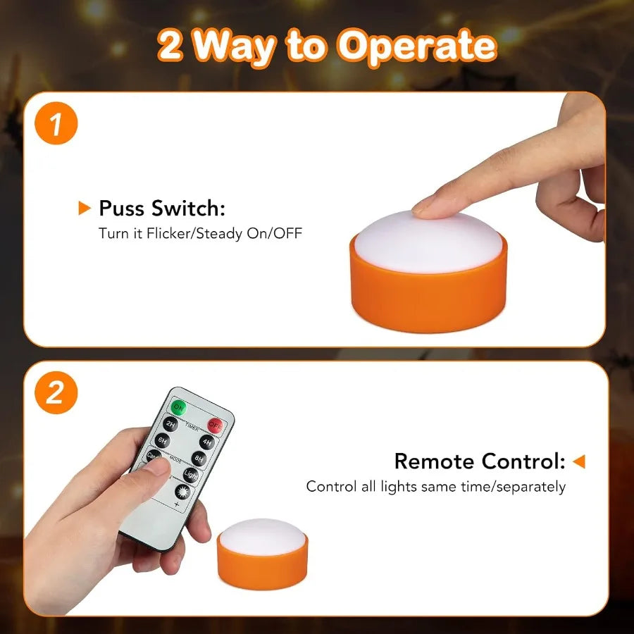 LED Flameless Pumpkin Lights with Remote Control for Halloween Decorations: Flickering JackOLantern Lights with Timer Function