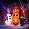 6 FT Halloween Inflatables Pumpkin Stack with Ghost and Black Cat Outdoor Decorations Featuring Builtin LED Lights for Spooky A