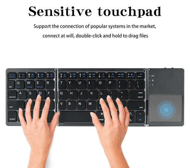 Foldable Tablet Keyboard With Touchpad Wireless Keyboard Lightweight Bluetooth-compatible for Universal Tablet Phone