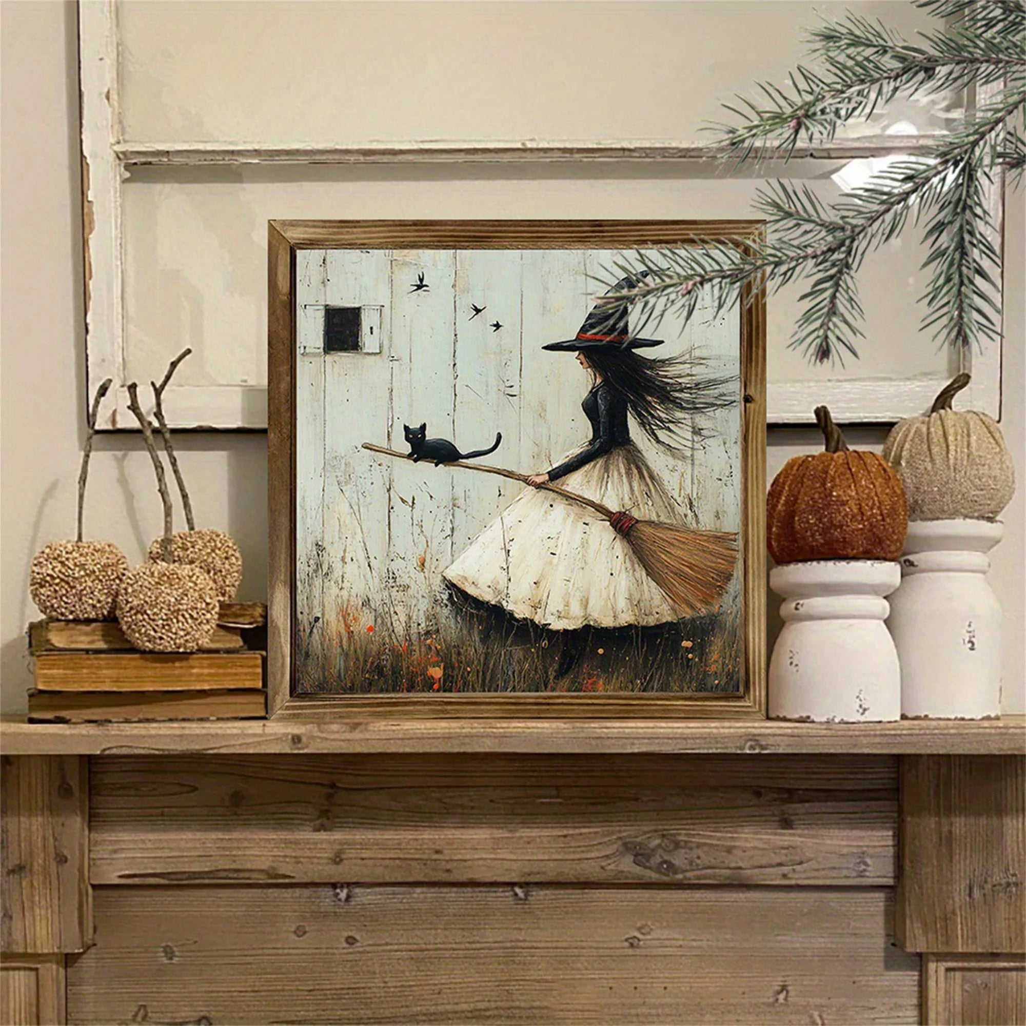 Halloween Wooden Signs Pumpkin Ghost Bat Pattern Picture Photo Frame Table Decor Party Supplies and Decorations