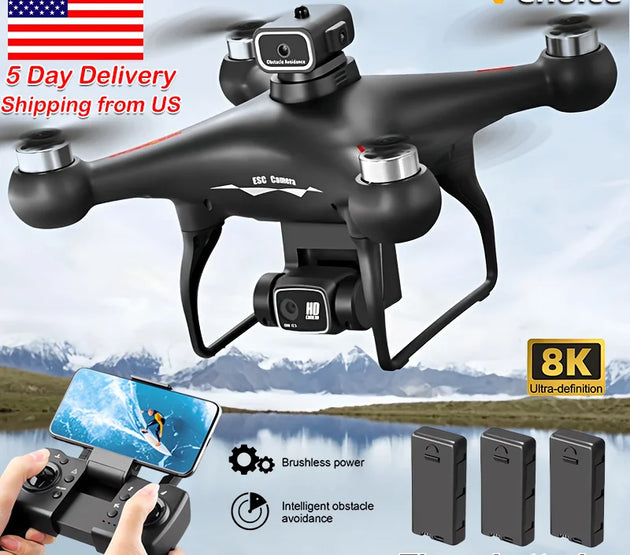 S116 MAX Drone Professional with 3 Batteries 8K Dual Camera Optical Flow Brushless 360° Obstacle Avoidance WIFI FPV RC Dron Toys
