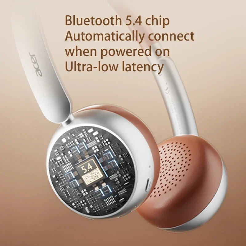 Acer OHW111 Y2K Bluetooth Headphone -45dB BT-5.4 INS Retro Style Headsets 70H Playtime Over Ear Retro Ins Style Deck Earphones