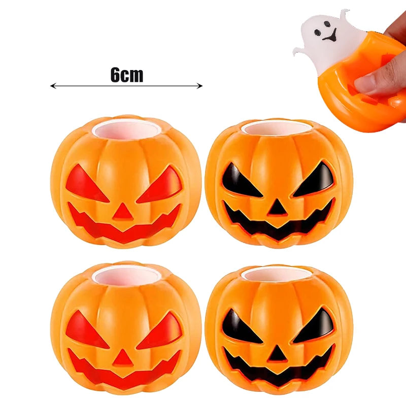 1/10Pcs Pumpkin Head Stress Ball Cute Decompression Ghost Relieve Stress Toys Creative Children's Toys Halloween Party Decor