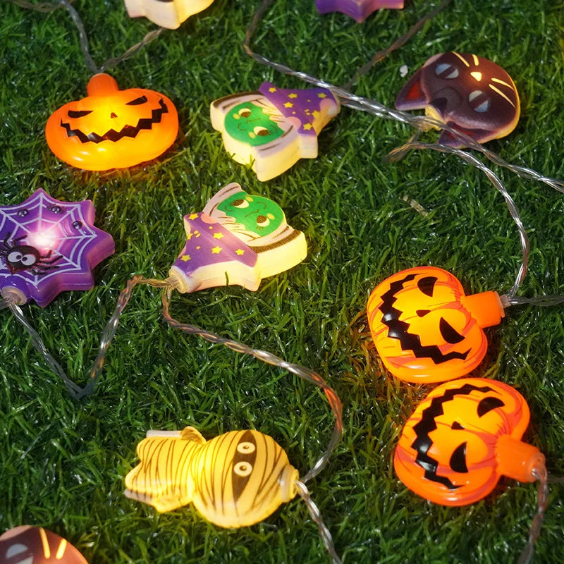 1PC 10/20 LED Halloween Battery Box String Lights,Without Battery Cute Shape Lights 2025 Home Indoor Garden Holiday Party Decor