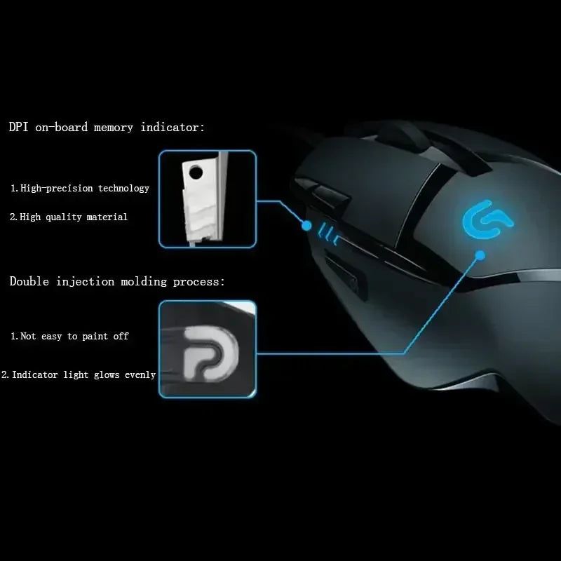 Logitech G402 Hyperion Fury Wired Gaming Mouse 4000 DPI Lightweight 8 Programmable Buttons Optical E-Sport Mouse