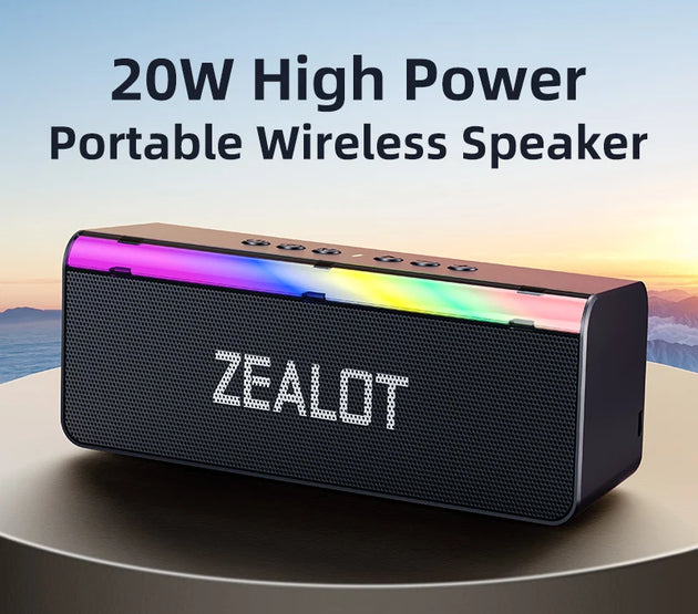 Zealot-S72 Outdoor Bluetooth Speaker 20W Superior Sound and Bass Music Sound Box IPX6 Waterproof 10H Playtime Portable Speaker