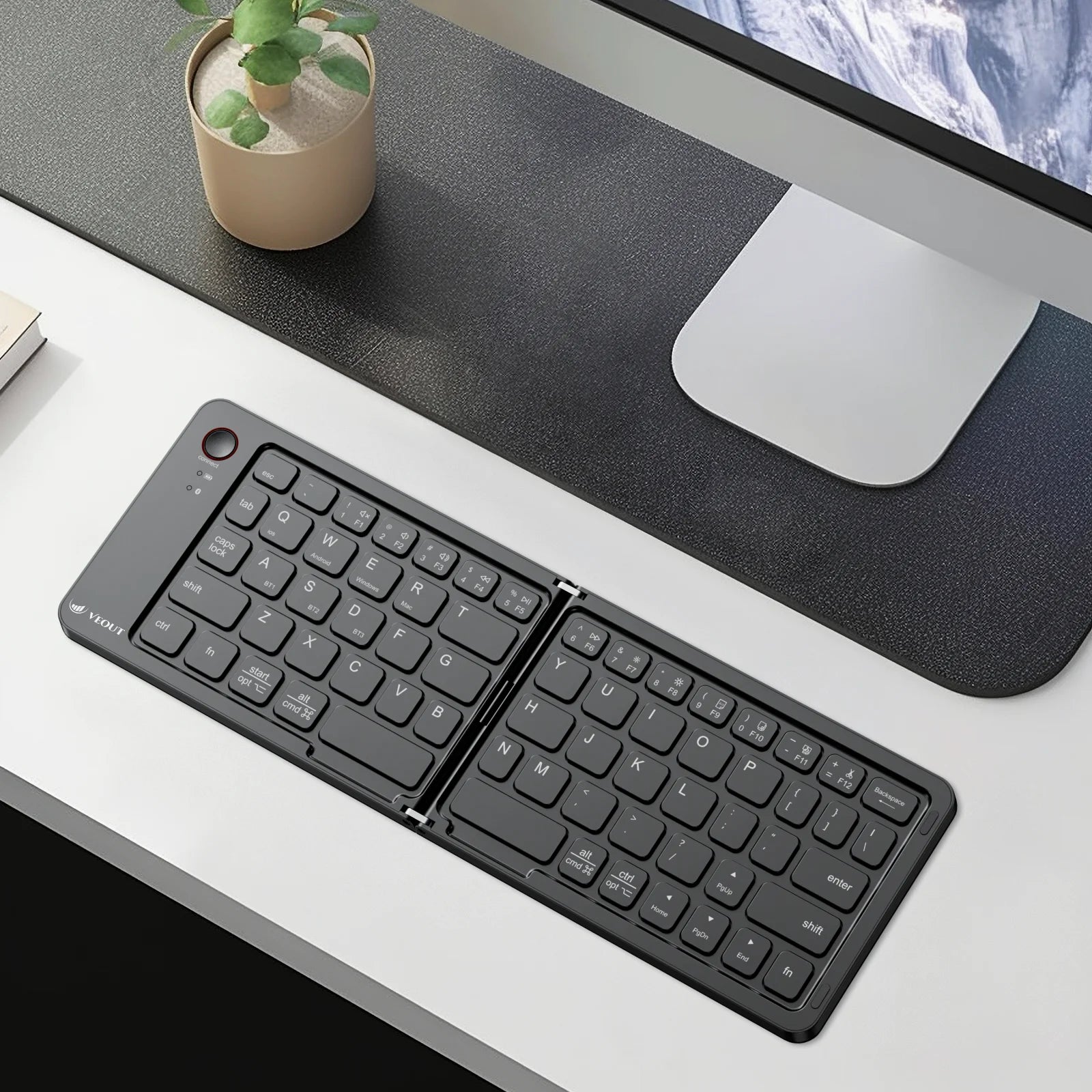 E4 Wireless VEOUT  Folding Keyboard Black White Pink Purple Four Colors Optional Compact Wireless Keyboard for Mobile Devices
