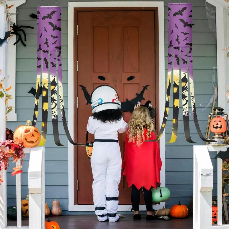 Halloween Wind Sock Flying Halloween Windsock Ghost Decorations Flag 100Cm/39 Inches Polyester Halloween Banners Holiday Party