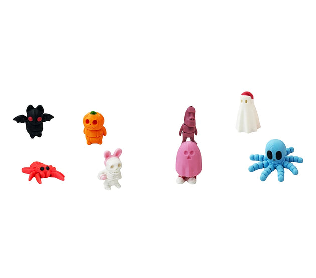 8pcs 3D Printed Halloween Pumpkin Mini Animals Set Halloween Pumpkin Candy Buckets Halloween Fidget Toys with Container for Kids
