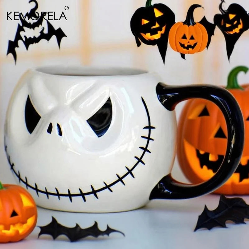 1pc Halloween Skull Jack Ceramic Mug Ghost Mug 400ml Iced American Coffee Mug Halloween Birthday Tabletop Drinkware Party Gift