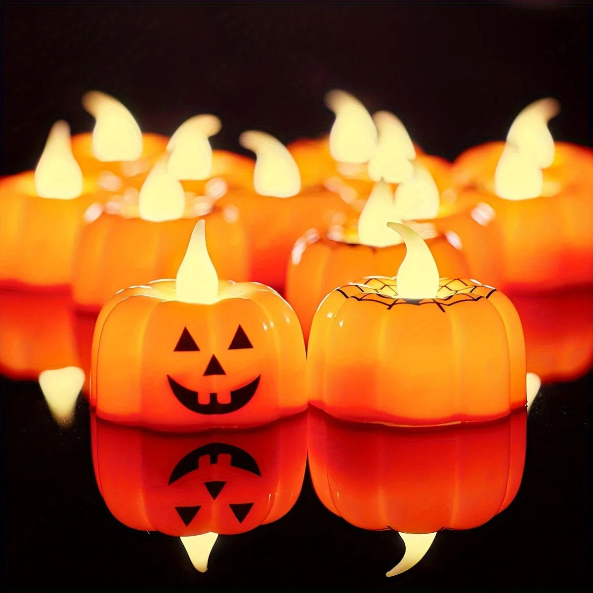 Halloween Candles with Lights: 2pcs, Pumpkin LED Candles, Perfect for Party Decoration and Haunted House Themes