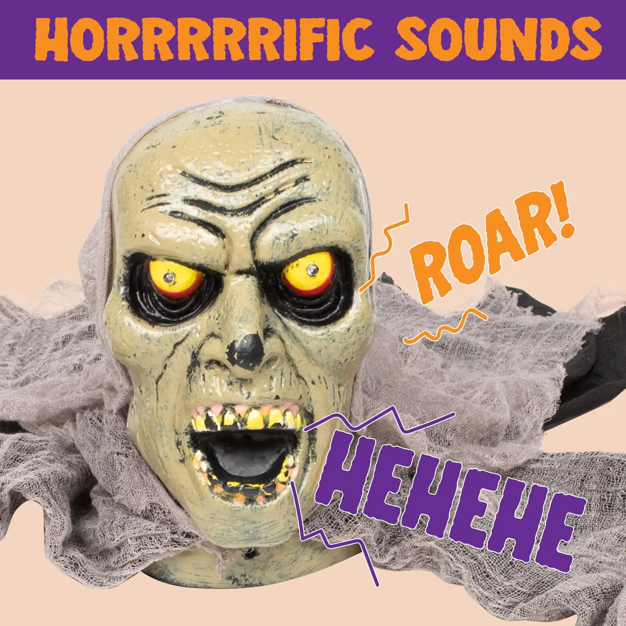 Joyfy Halloween Groundbreaker Halloween Decorations Zombie with Sound and Flashing Eyes Outdoor Scary Halloween Yard Decorations