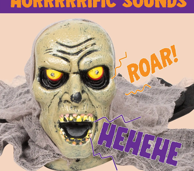 Joyfy Halloween Groundbreaker Halloween Decorations Zombie with Sound and Flashing Eyes Outdoor Scary Halloween Yard Decorations